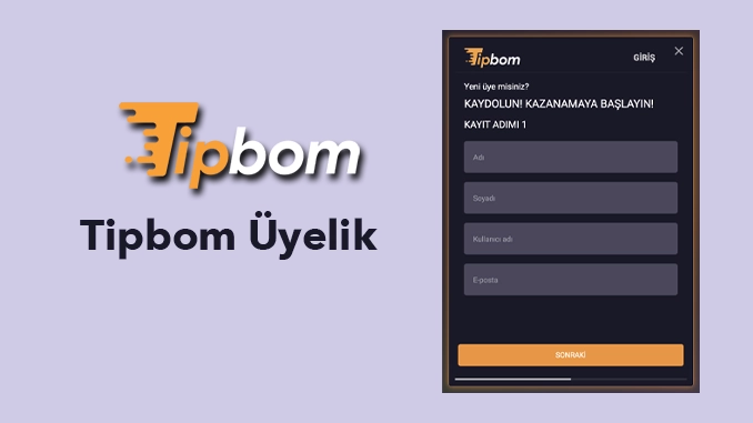 Tipbom üyelik ve kayıt işlemleri